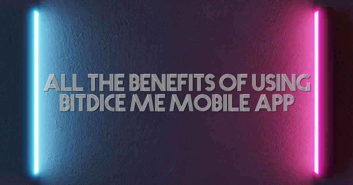 All the Benefits of Using Bitdice me Mobile App